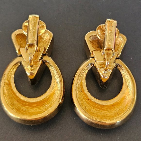 Dior Rhinestone Drop Earrings - Picture 4 of 5